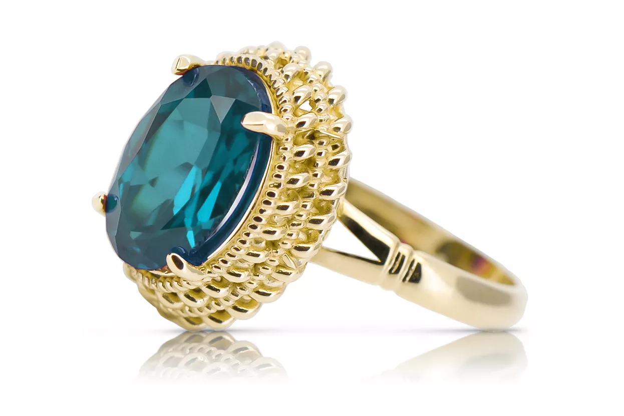 Ring Aquamarine 14K Yellow gold Vintage vrc068y